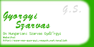 gyorgyi szarvas business card